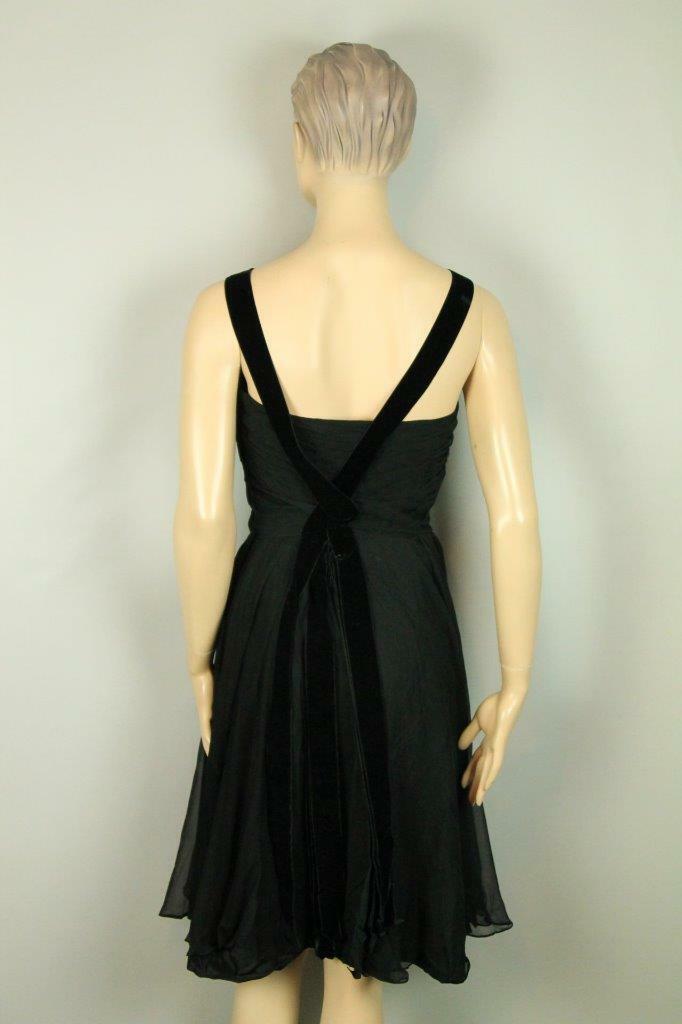 Vtg 50s Chiffon Organza Fit Flare Rockabilly Full Skirt Cocktail Party Dress S