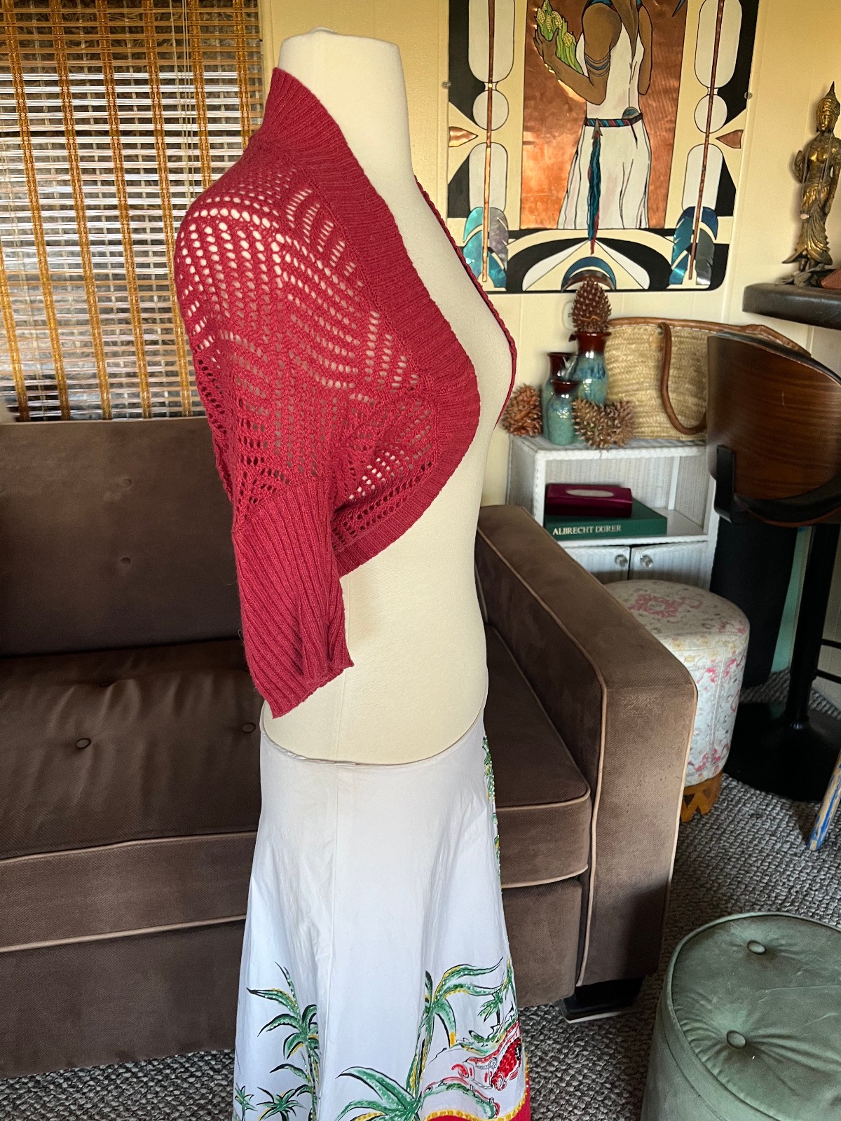 Vintage Y2K Bolero, Crop, Shrug, Soft Ramie & Rabbit Hair Knit, Cottagecore, XS