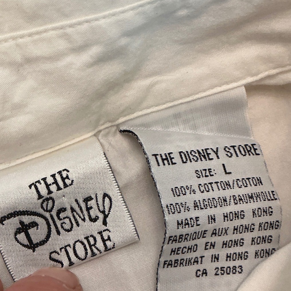 Vintage Disney Store Mickey Minnie Donald Daisy Embroidered Button Down Shirt L