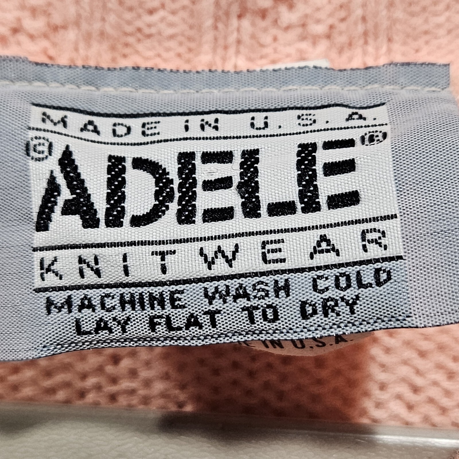 Vintage Adele Knitwear Pink Floral Pullover Vest Sweater Small Medium Made USA