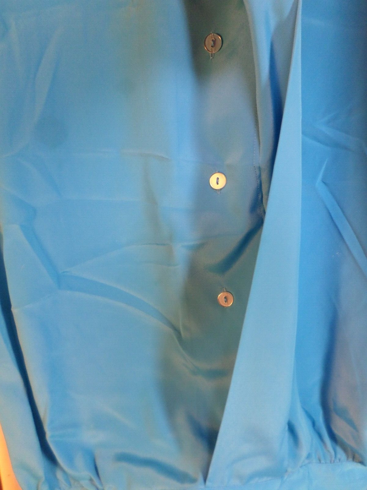 Vintage Josephine Woman’s Blue Short Sleeved Button Front Blouse-Size 8