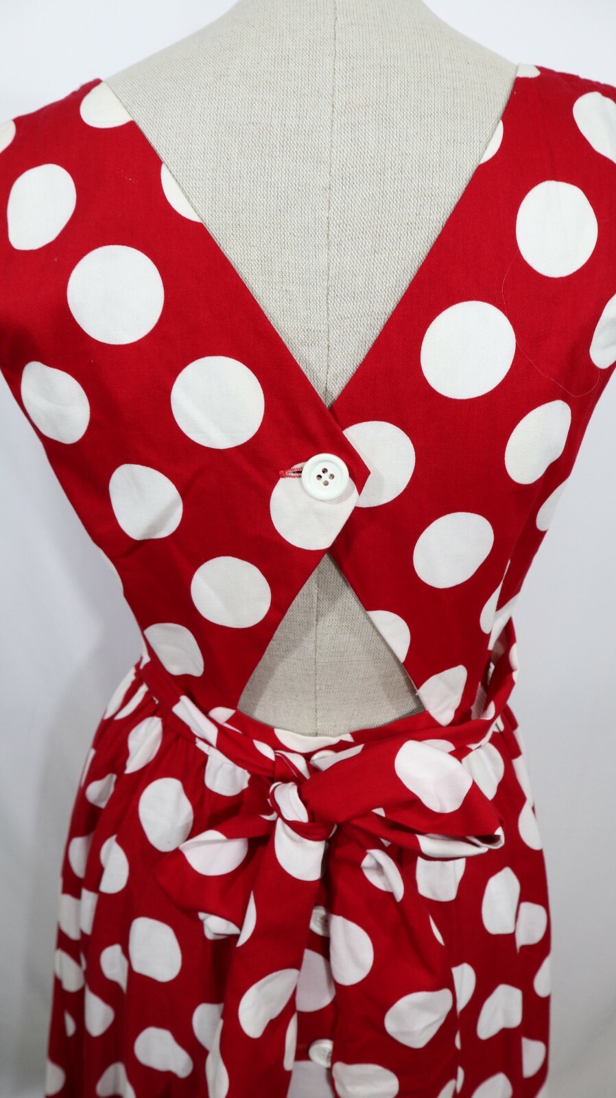 Vintage Ned Gould N.R1 Polka Dot Bombshell Retro Rockabilly Dress Size 8 USA