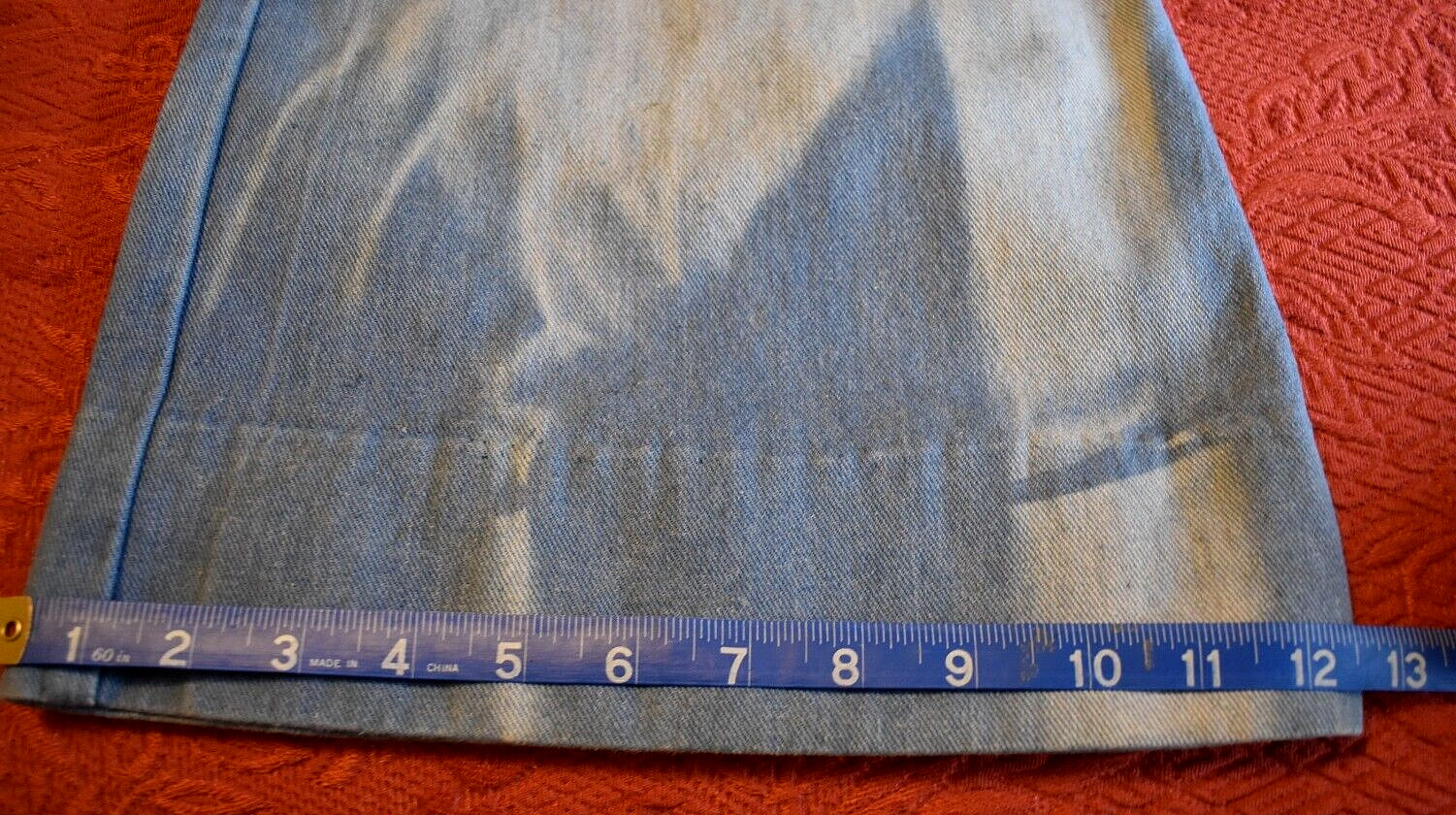 Vintage Brittania Denim Flared Leg 70s Long Sleeve Jumpsuit Romper Overall Large