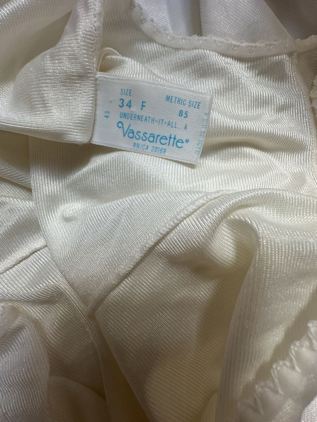 Vintage Vassarette Ivory Full Slip Dress Size 34F
