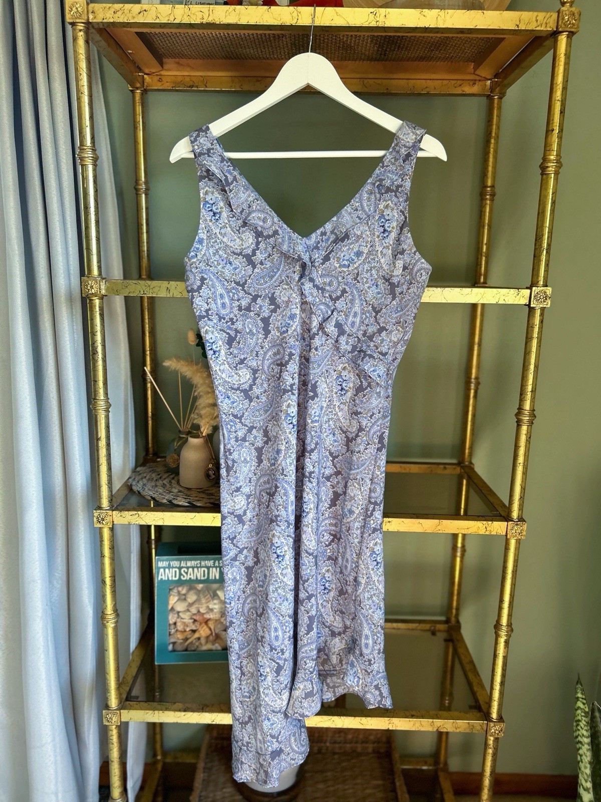 Vintage 90s Dress DBY Floral High Low Slinky Grunge