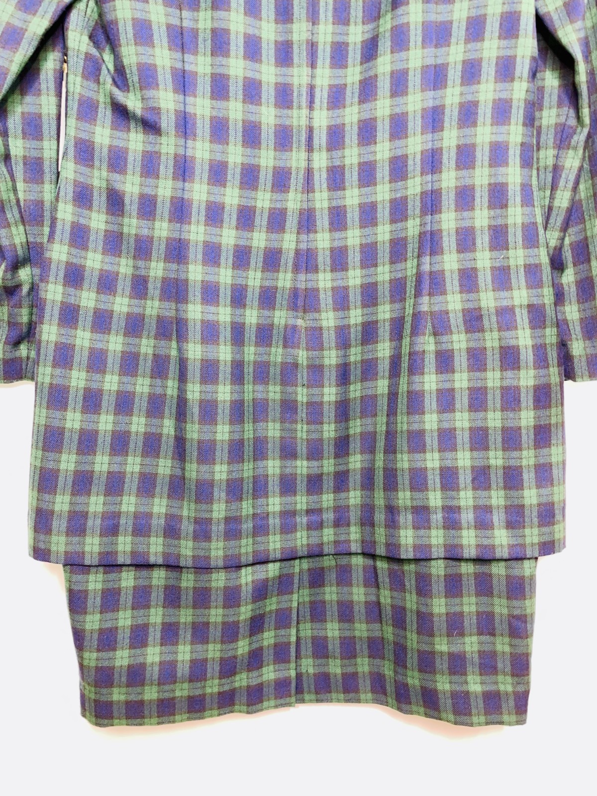 Santa Fe Dress by Jim Tremblay Plaid Women’s Size 12 Gold Buttons Made in USA