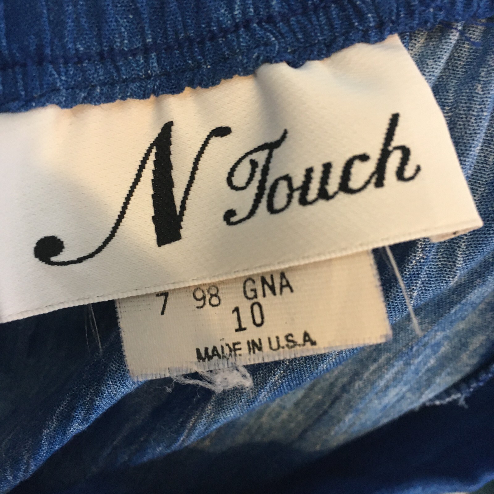 N Touch Vintage Womens Blue Rayon A-Line Midi Skirt, size 10, 26 – 30 waist