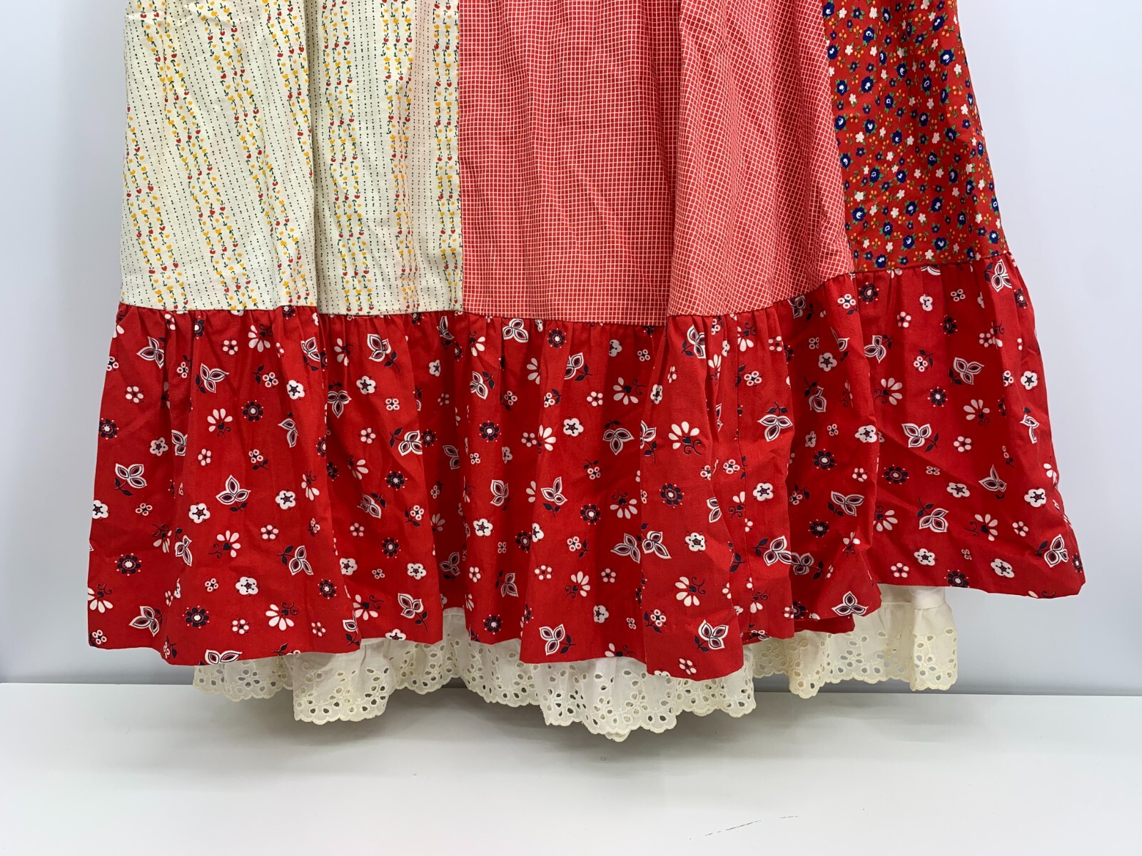 Vintage Maxi Skirt By Mountain Artisans Eyelet Trim 70s Boho Chic Festival Sz 6