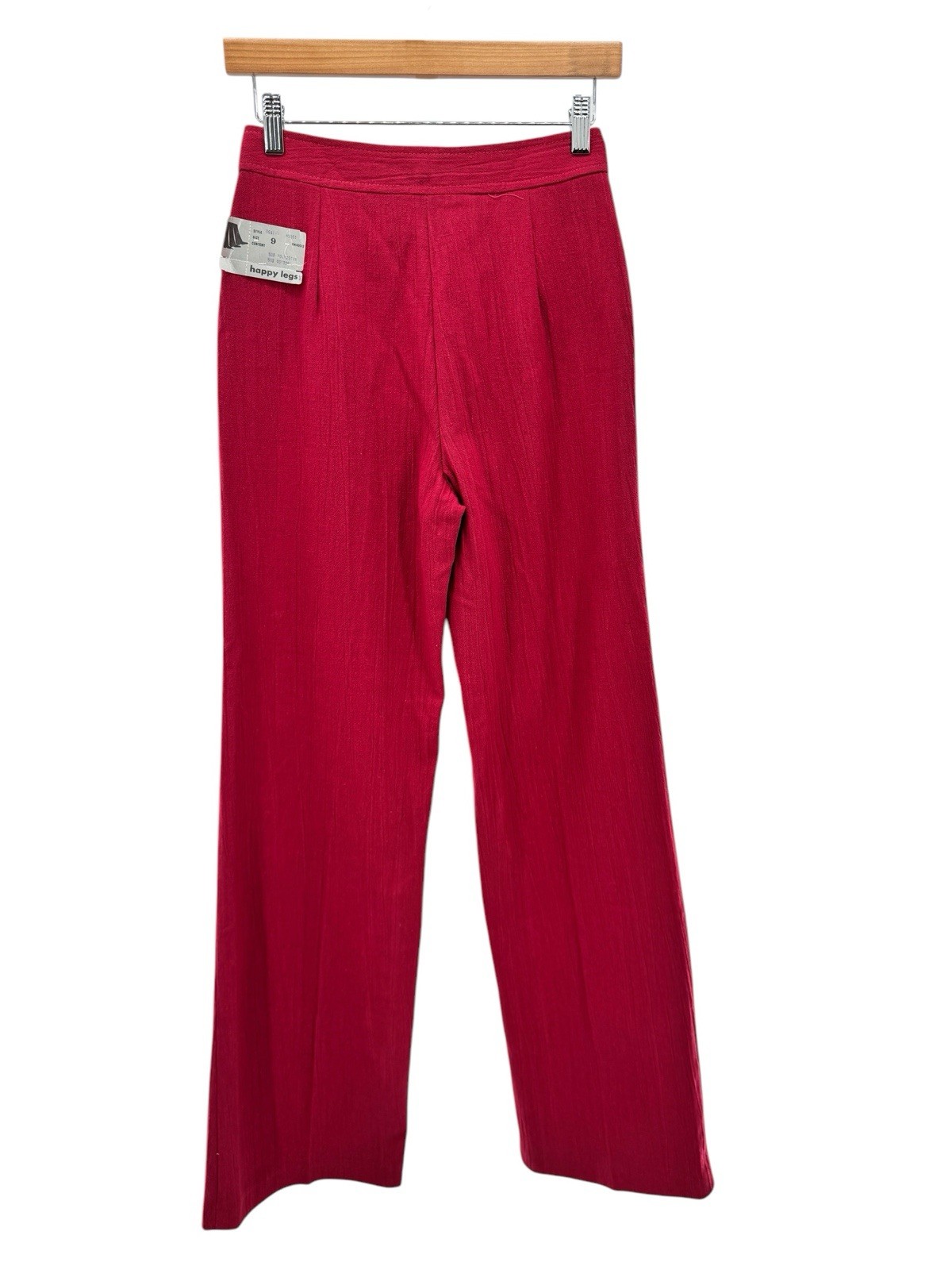 DEADSTOCK 70s Happy Legs High Rise Wide Leg Trouser Pants Rare Vintage Red NWT