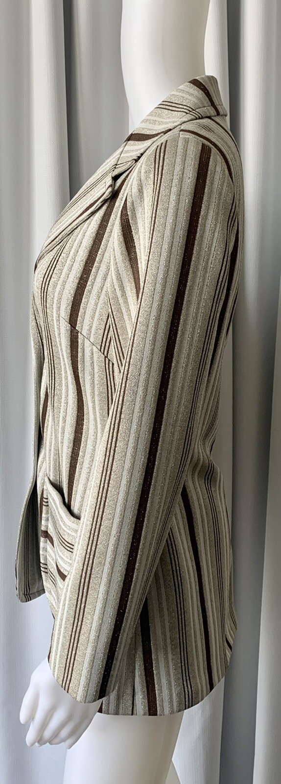 Vintage 70s Polyester lurex striped jacket M/L