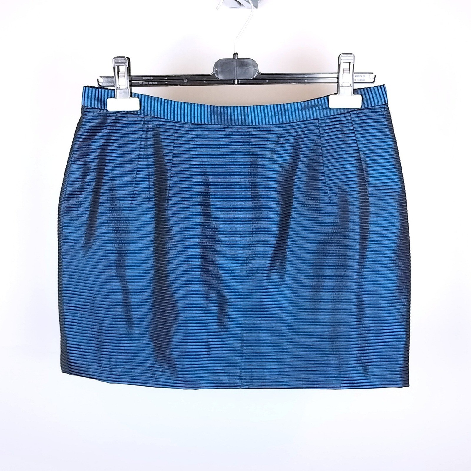 Vintage Mini Shimmer Skirt Size 12 Blue Shiny Michel Desjardins Stampede Wear