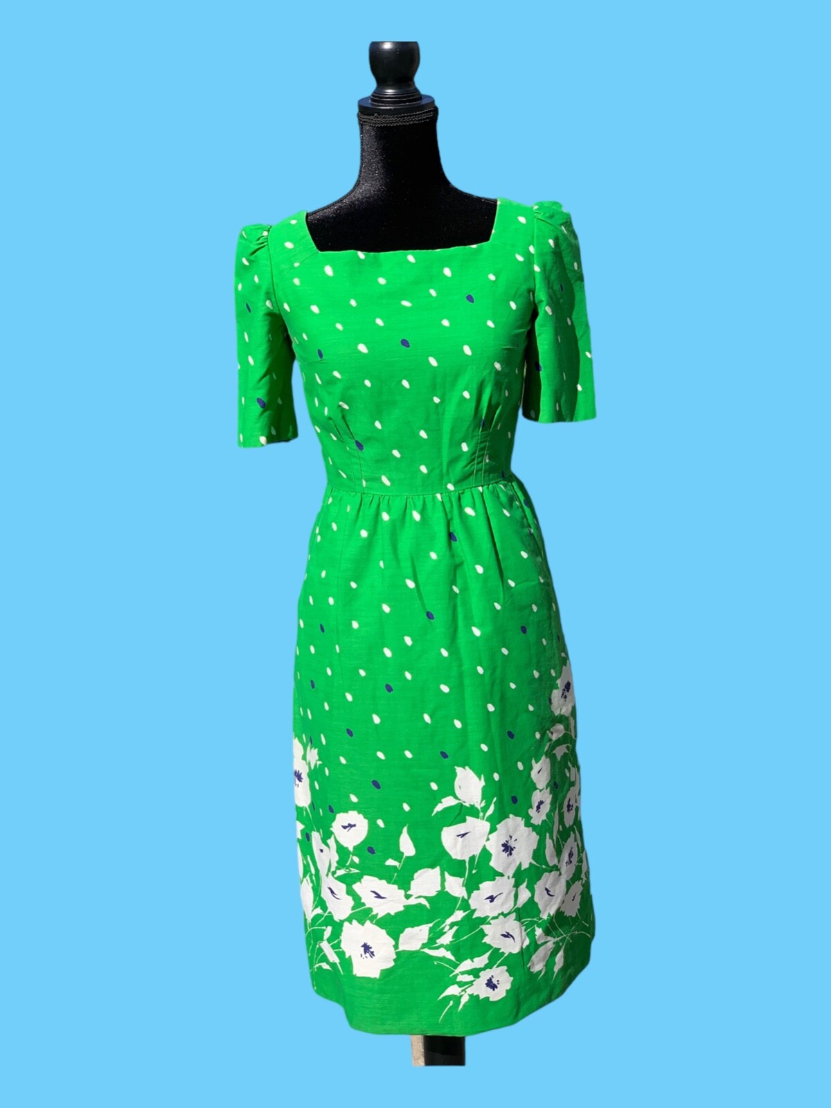 1970’s POSH by Jay Anderson True Vintage Green Cotton Dress