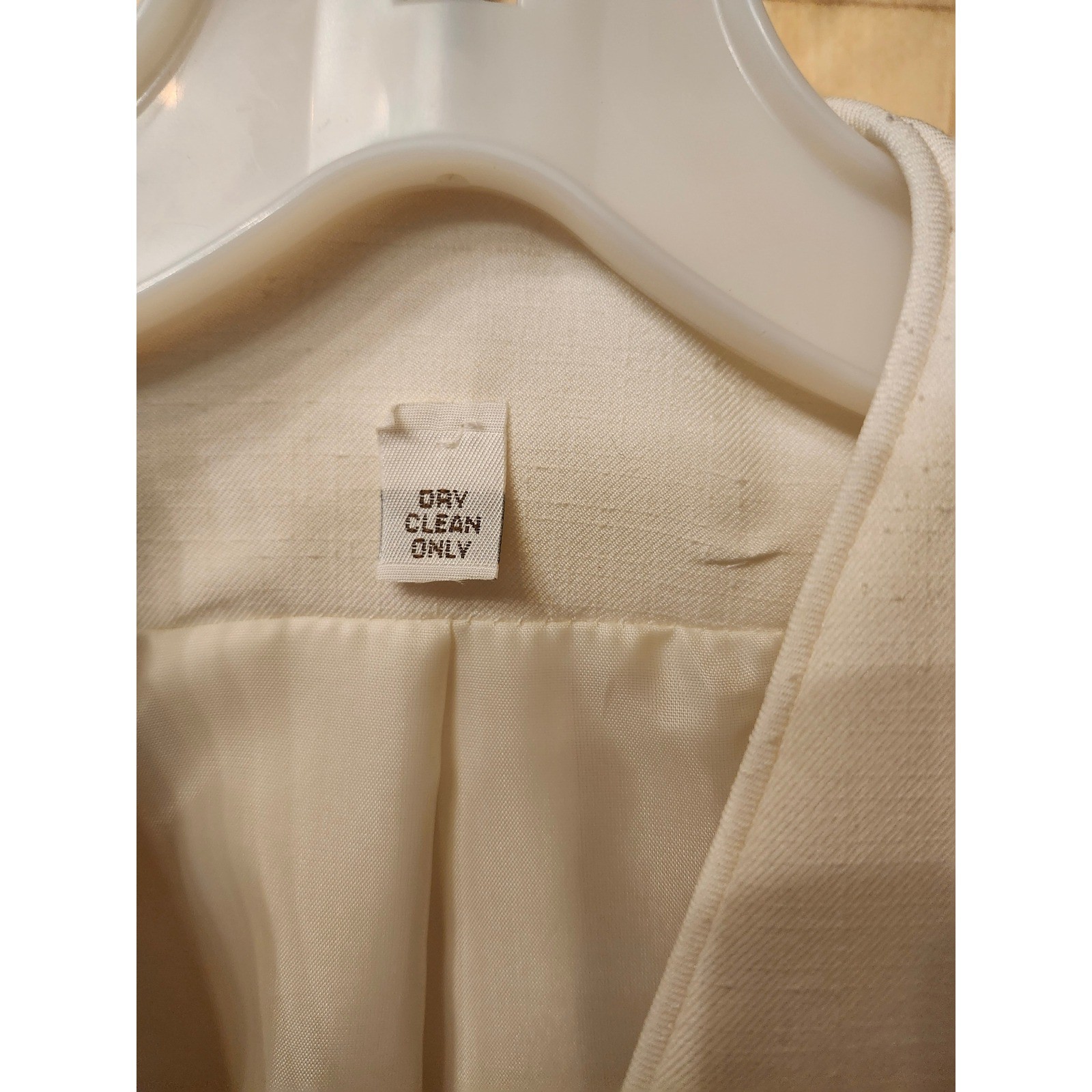 Vintage ILGWU Cream Skirt Suit Set Lace Shoulder Detail Ivory Union Made USA
