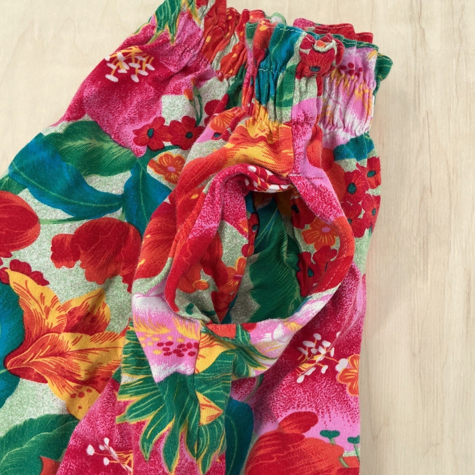Liz & Co Shorts Womens XS Red Floral High Waisted Cotton Vintage 90s Tropical