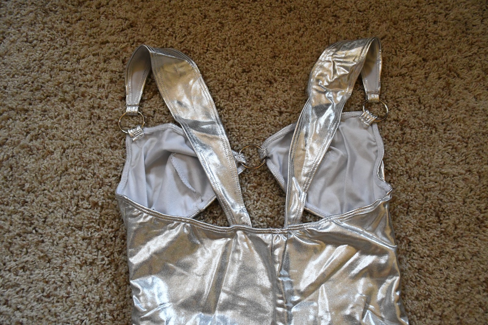 VINTAGE 1990’S METALLIC SILVER DANCER DRESS WICKED TEMPTATIONS M/L