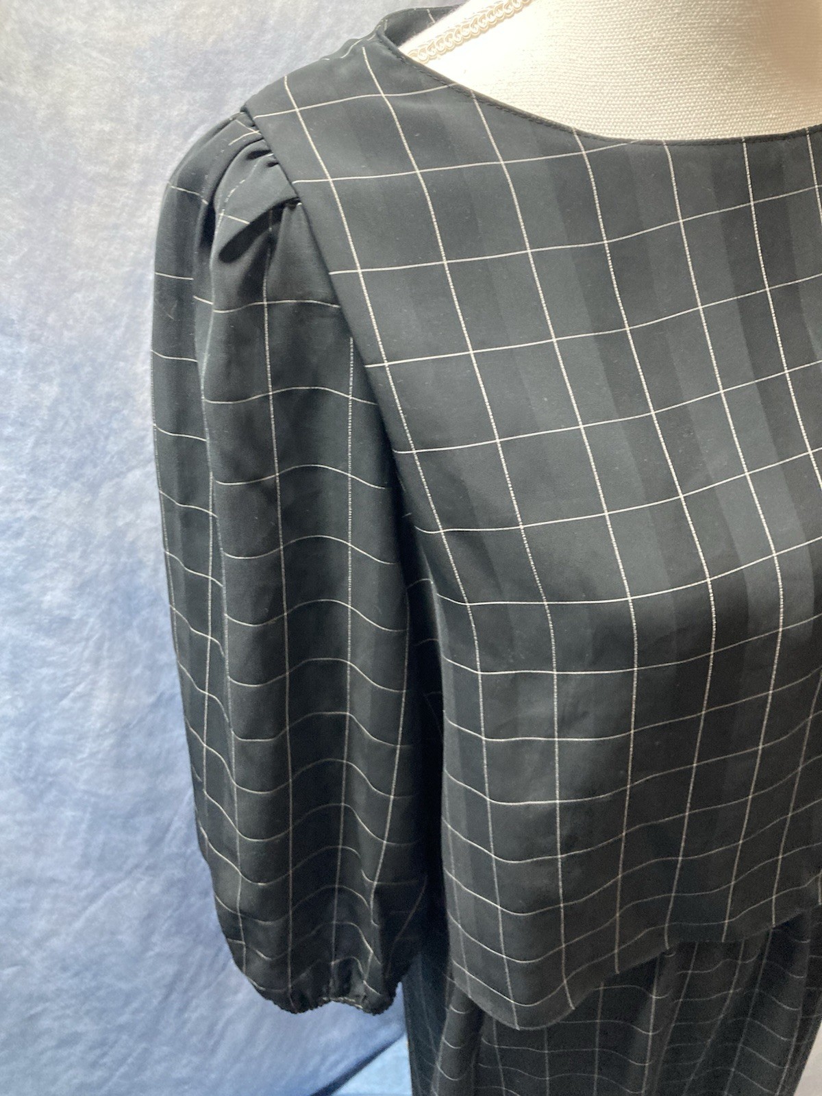 Vintage 1970s Lady Carol Of New York Women’s Dress Black Layered Geometric Flowy