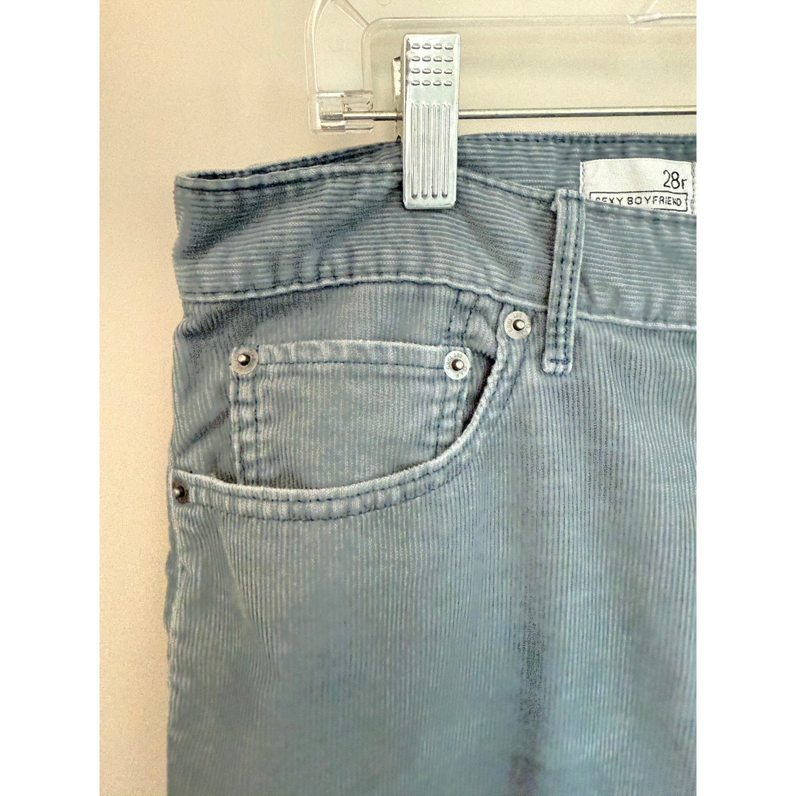 GAP 1969 Blue Sexy Boyfriend Corduroy Pants Size 28 Regular