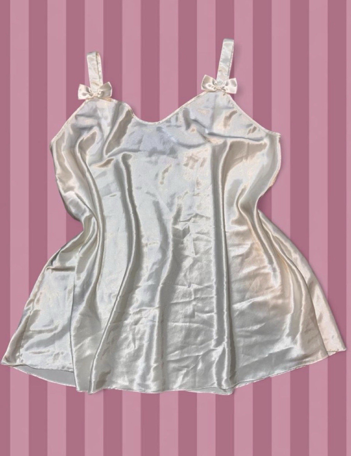 80s Arnold Scaasi White Satin Camisole Top Plus Size 2X