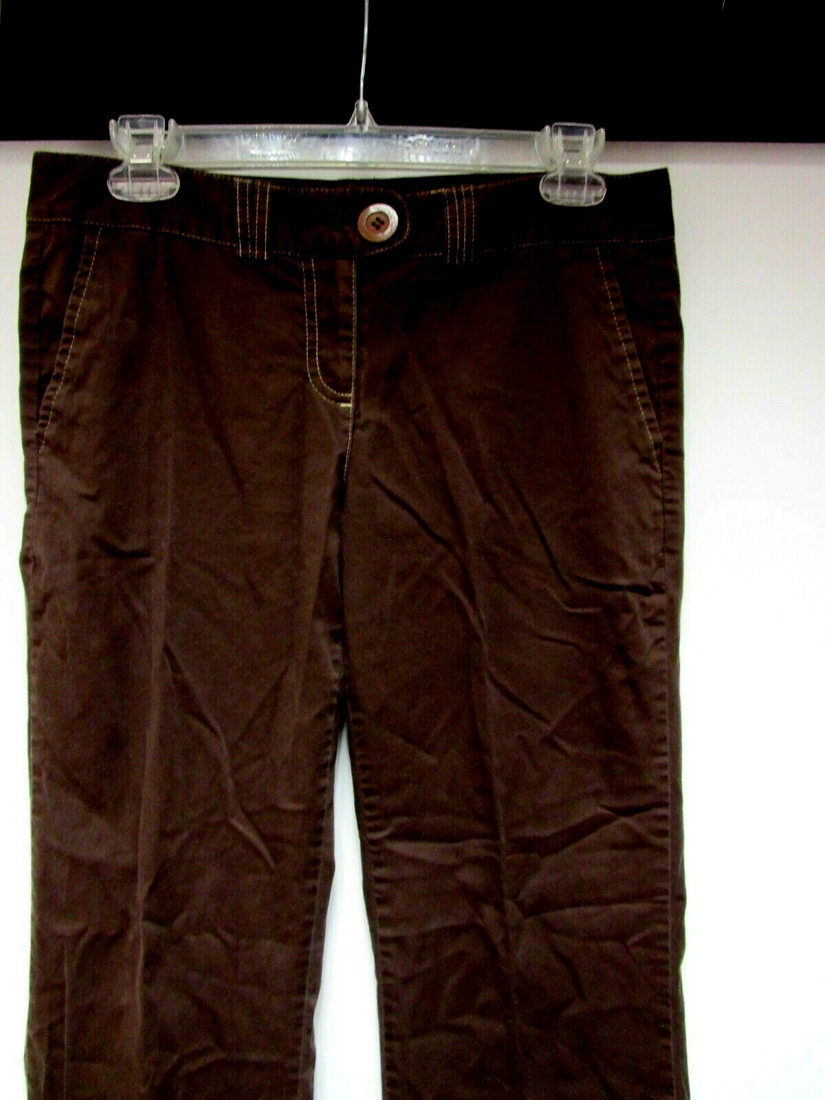 VTG PORTRAIT Stretch Cotton Pants Chocolate Brown Caramel Tan 33 x 31 9 M EUC