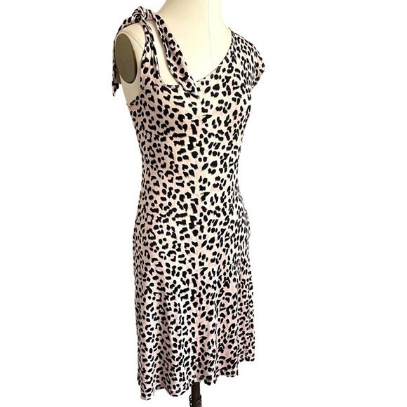 See by Chloe Pink Leopard Print Silk Jersey Asymmetric Dress – 6 🇮🇹