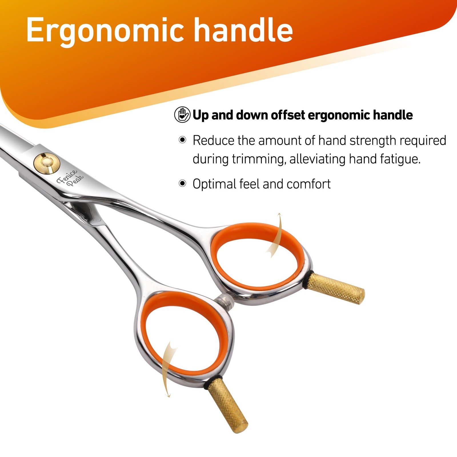 Fenice Peak 5″ 3-in-1 Dog Grooming Scissors Set Comb, Straight, Curved