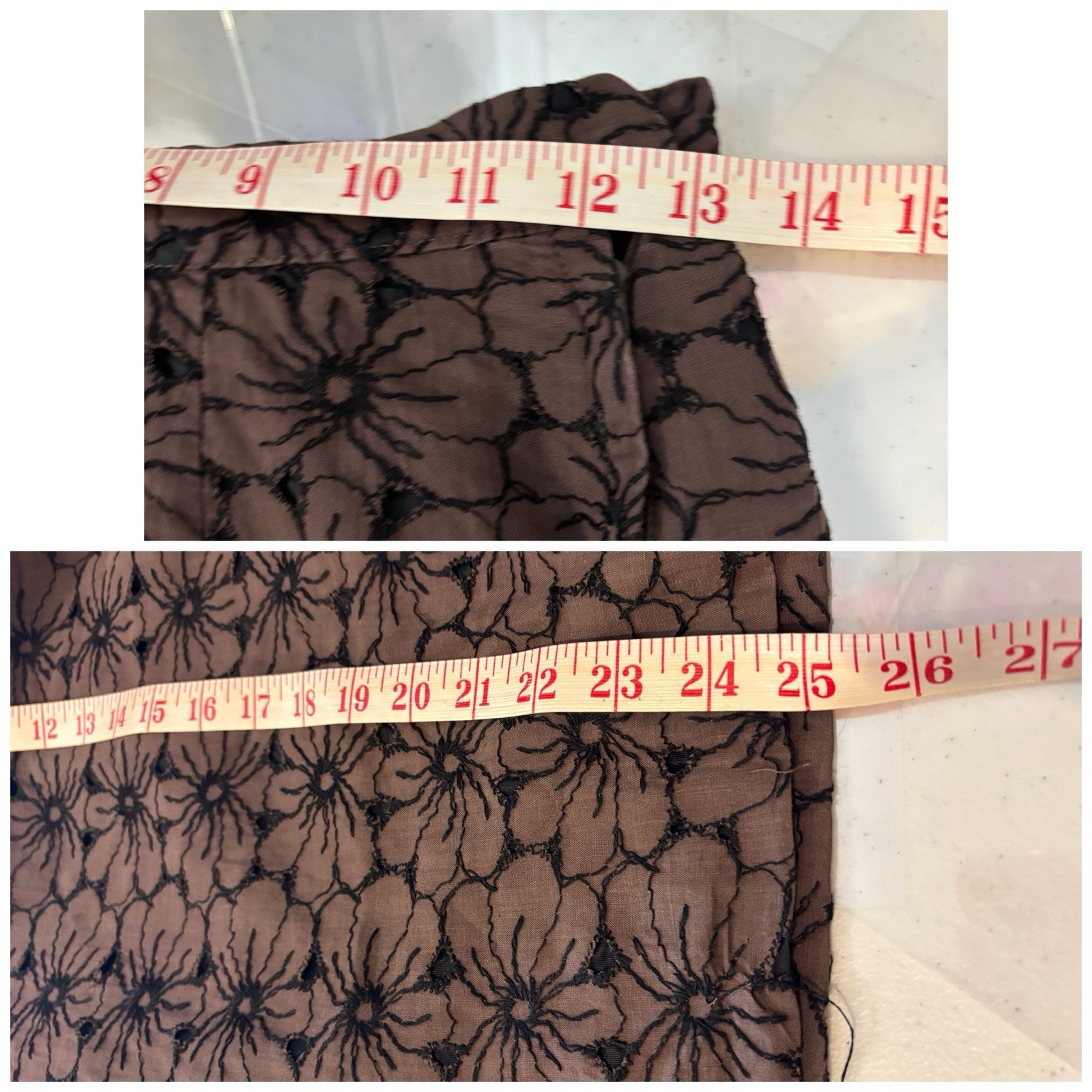 VTG 50s Union Label Floral Skirt Suit Set Brown Black MCM Wiggle Mad Max S 1950s