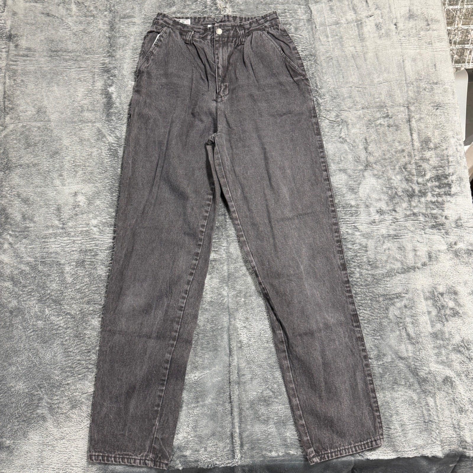 Brittania Vintage Jeans Womens 9 Black High Waist Tapered Leg 90s