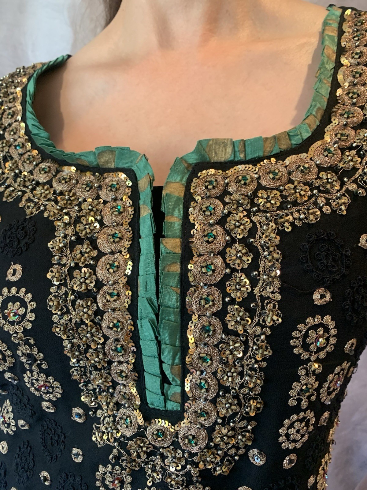 Vintage Indian Hand Beaded Tunic/ top Classic Boho Hippie Evening Event Wear
