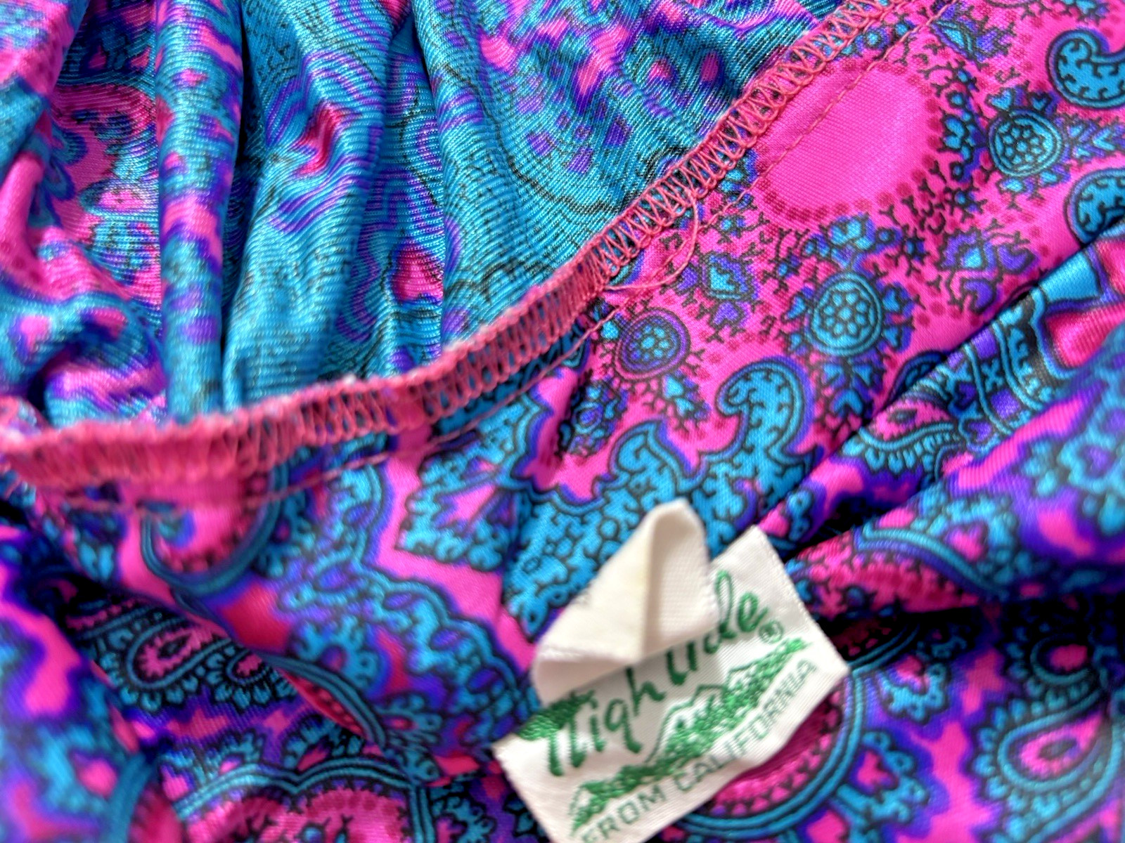 Vintage High Tide Of California Women’s Halter Print Maxi Dress Size Small