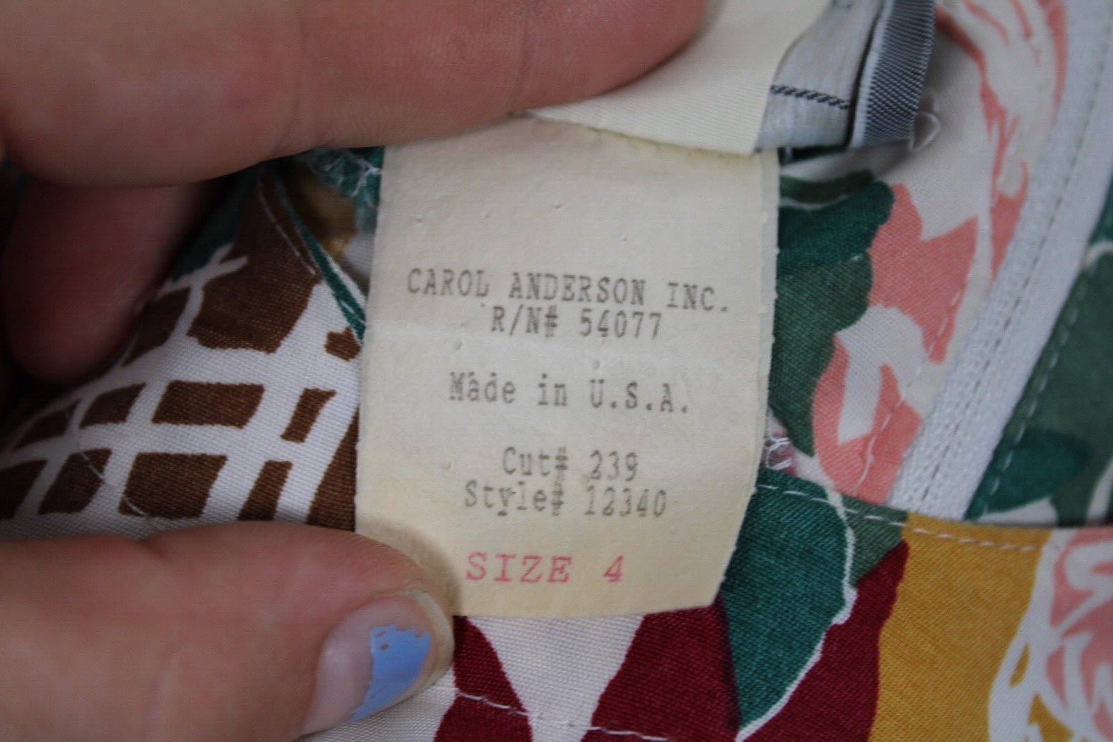 Vtg 80s Carol Anderson 4P Multicolor Floral Rayon Short Sleeve Wrap Skirt Dress