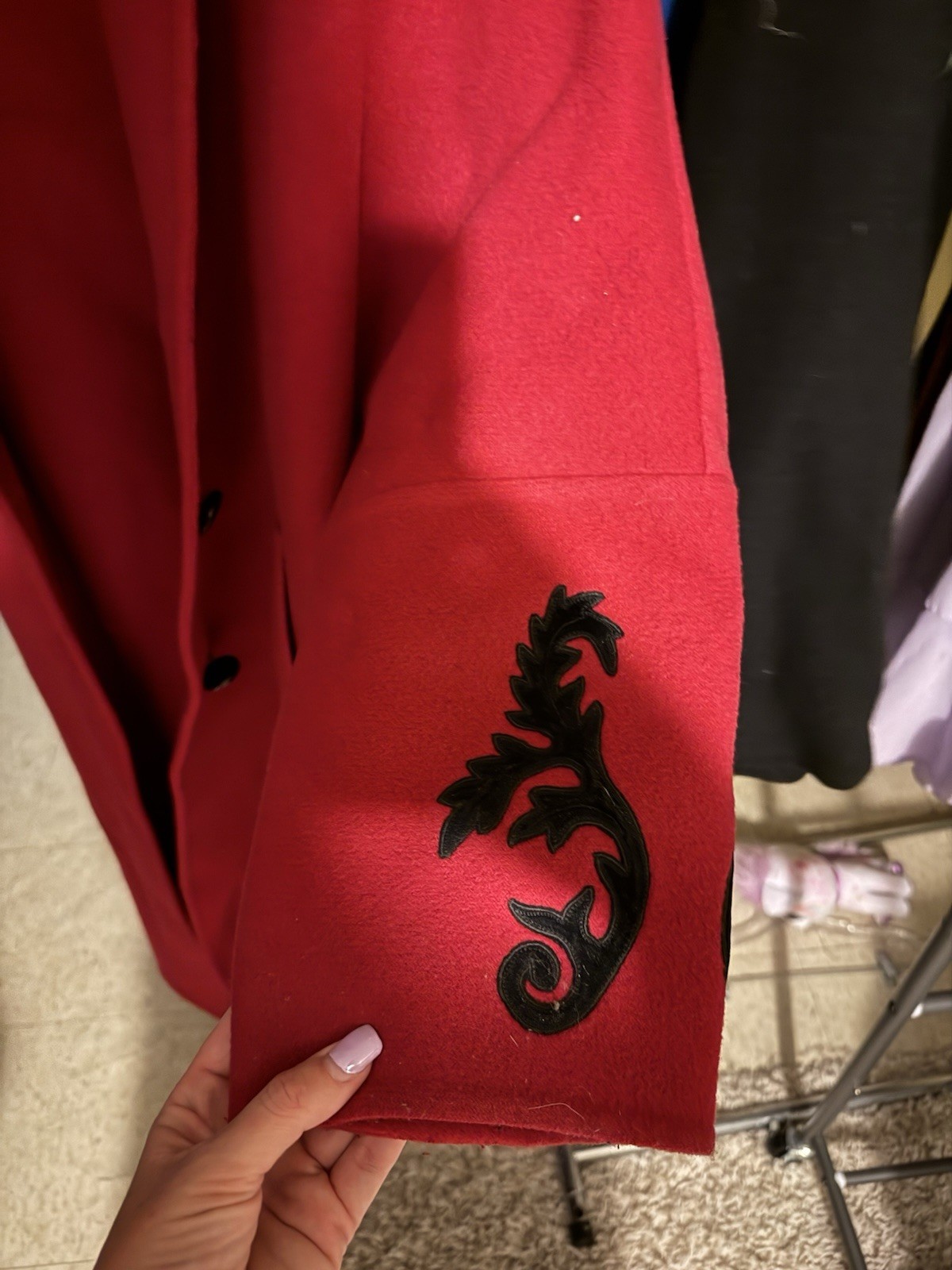 Emilio Pucci Red Wool Long Overcoat Coat Size 10 Button Closure Pockets