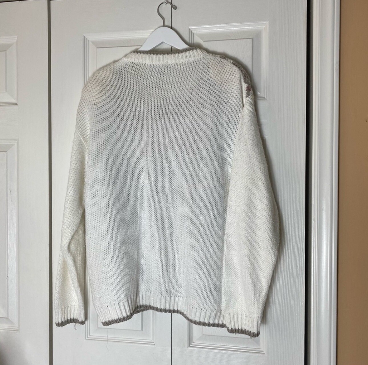 Vintage American Weekend Cardigan Sweater, Cottage Core Size Large Neutral