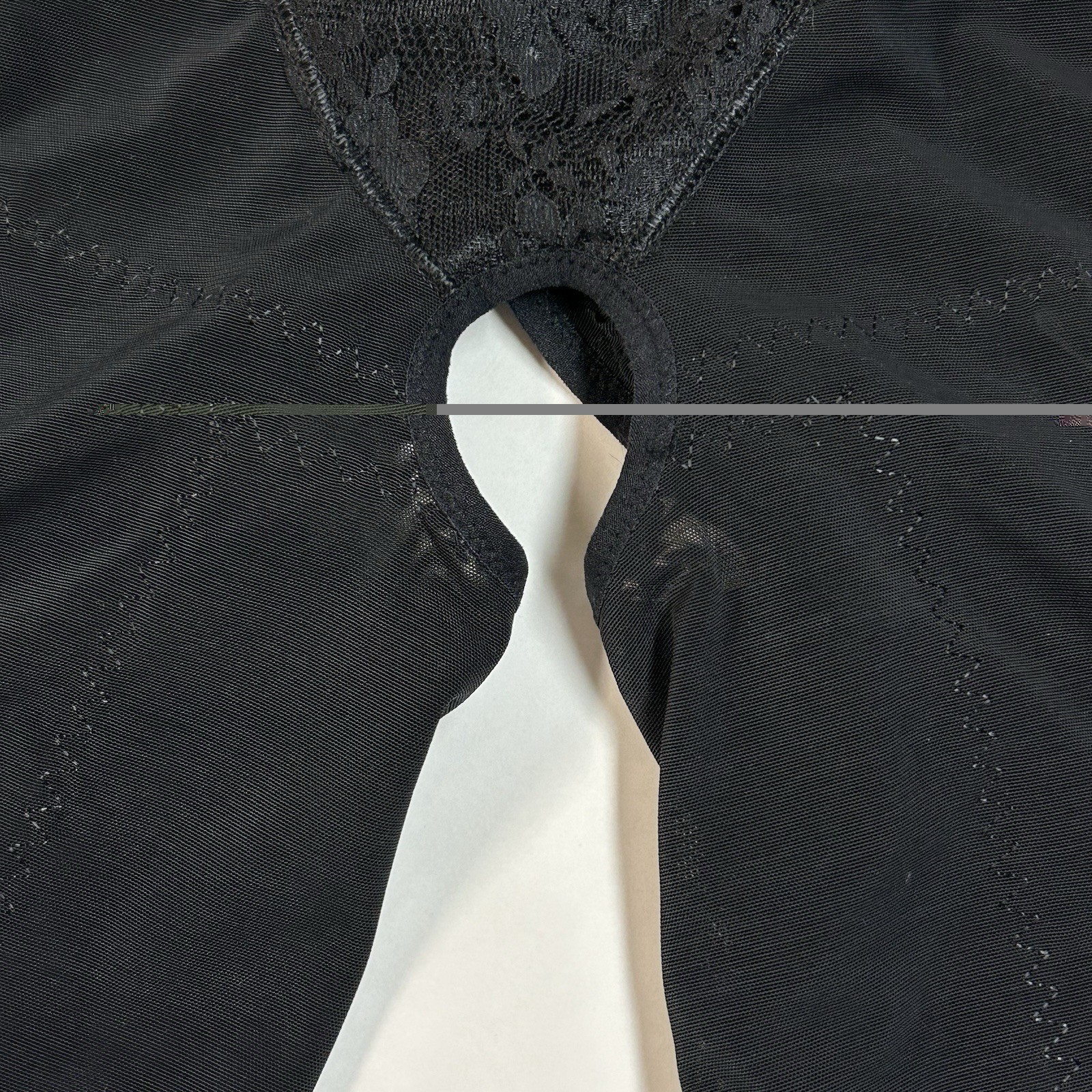 Supplim Shapewear Large Black Long Leg Crotchless Bodysuit Waist Cincher