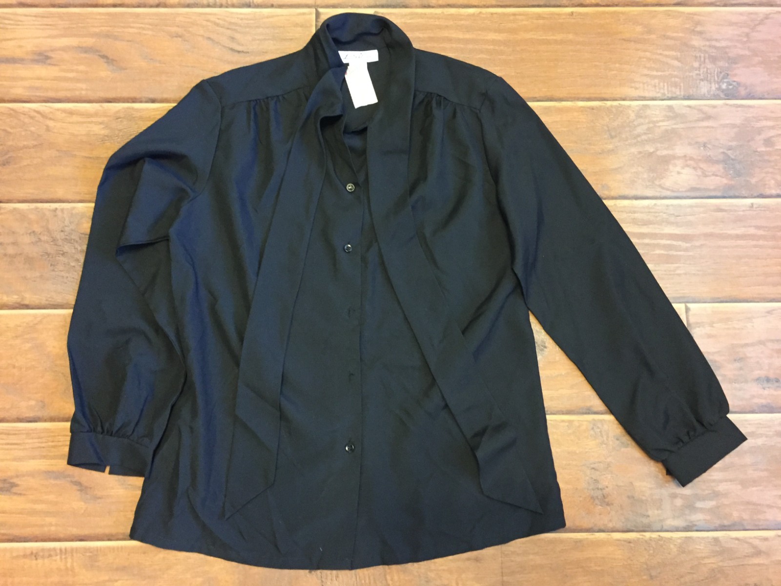 Vintage Women’s Blouse Top,Lucky Winner Made in USA Size 16,Black New W/ Tags