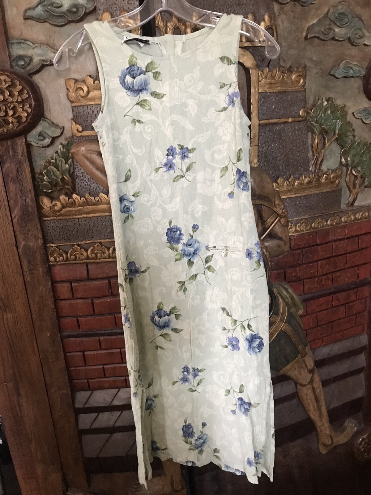 vtg 90s dressing clio shell button floral sheath dress
