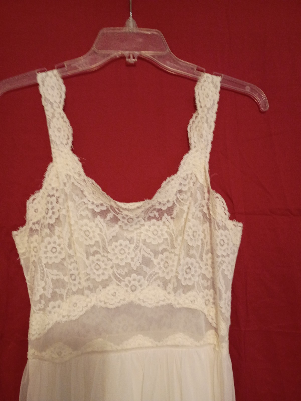 1960s Shadowline White Lace Nightgown Lingerie