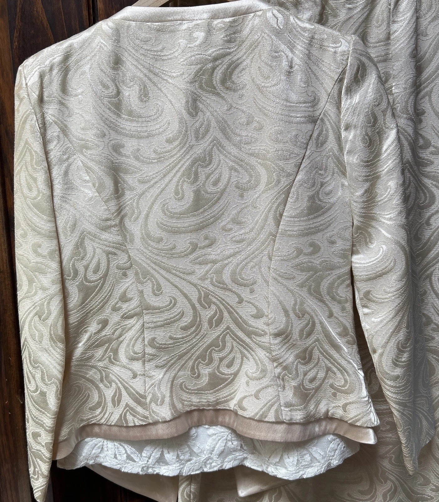 Vintage Cachet By Bari Protas Ivory 2 Piece Brocade Wedding / party Dress