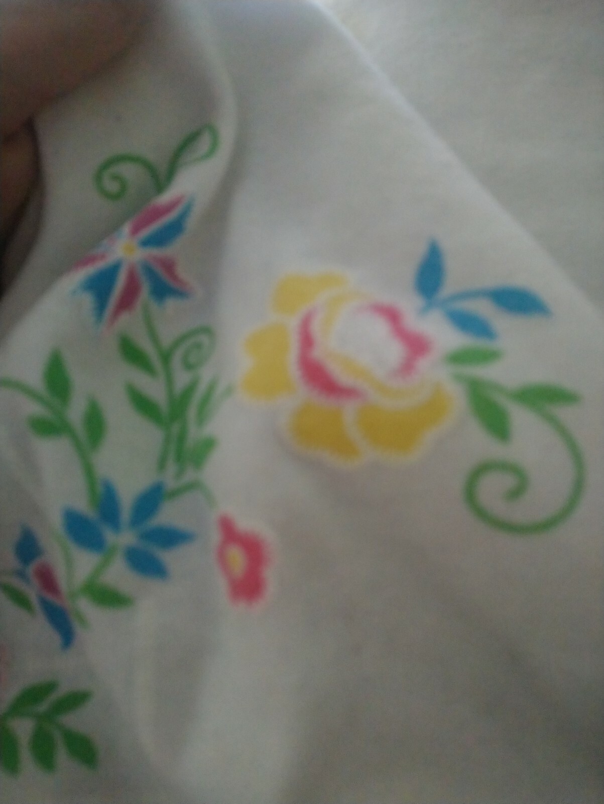 80s Jane Colby Tshirt White Floral Embroidered Cotton Sz M