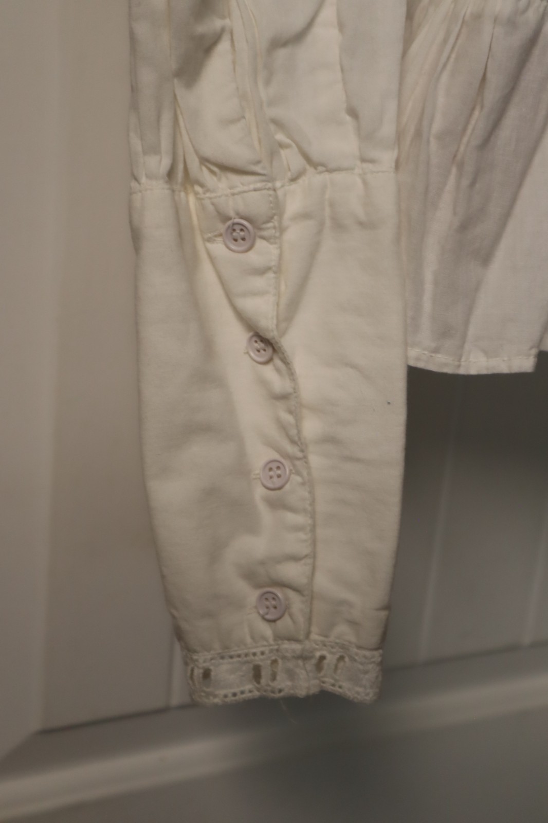 Vintage 1980s 90s Michel New York Paris Edwardian Victorian white blouse S