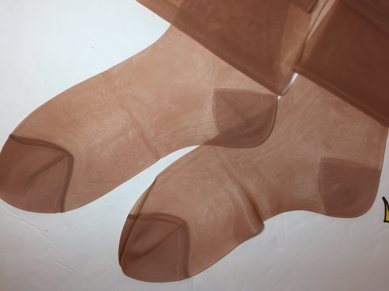 12 Pair 9×32 Beige Vintage Nylon Stockings 15 DEN. Flat Knit REINFORCED HEEL TOE