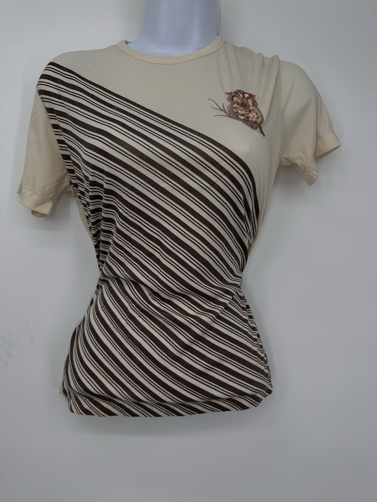 Vintage 70s Miss Shaheen California Hawaii Polyester Owl 🦉 Shirt Medium