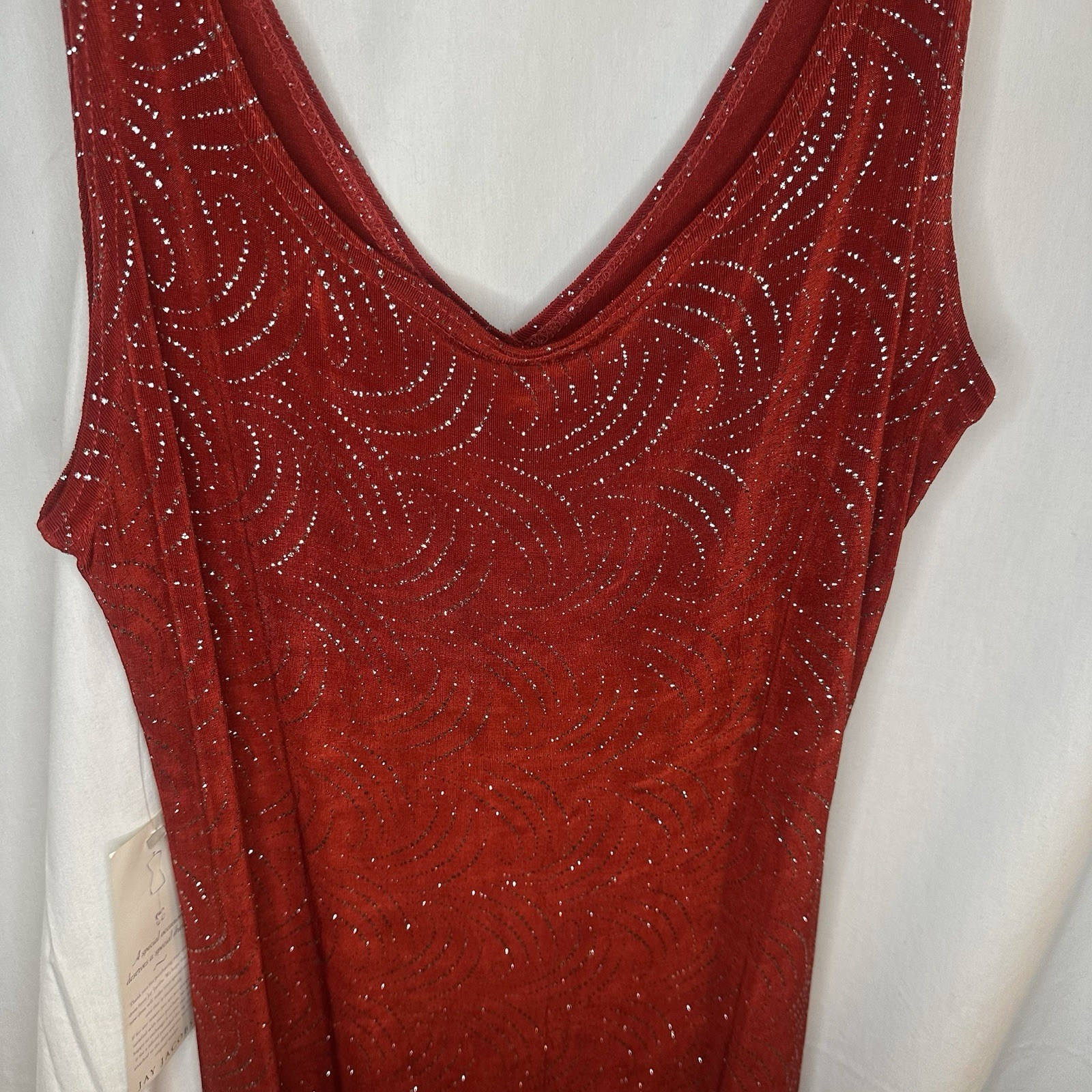New NWT Vintage Medium Jay Jacobs All That Jazz Embellished Red Sparkly Dress