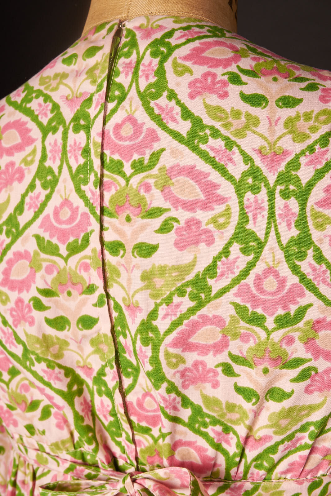 Vintage 1970s Pink and Green Caftan Style Dress