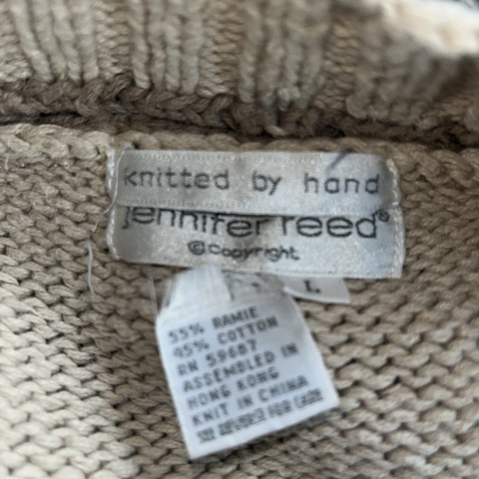Vintage Jennifer Reed Hand Knitted Flower Vintage Sweater Multicolor Size L