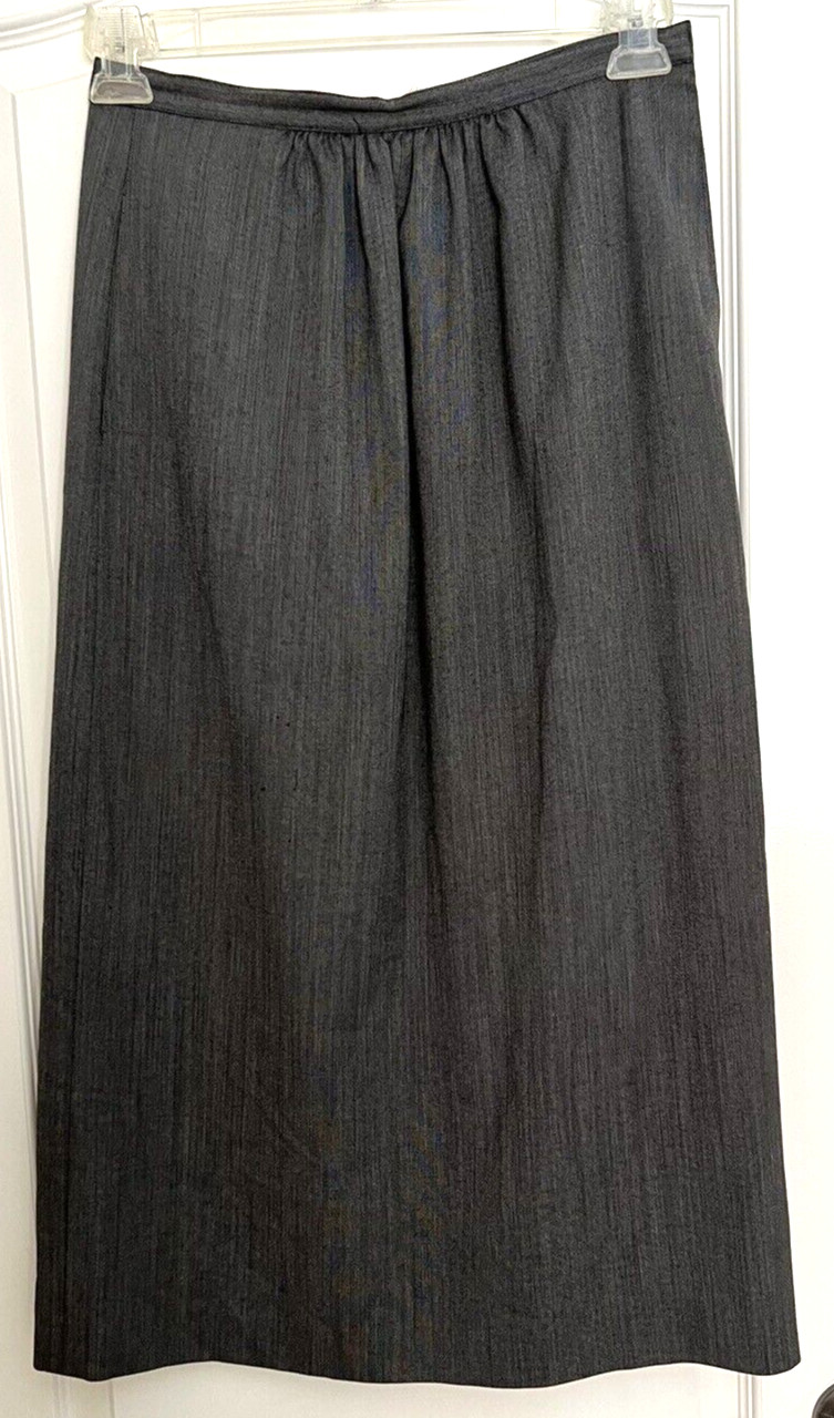 Vintage GEORGIO ARMANI 100% Wool Skirt Gray Size 12 1980’s