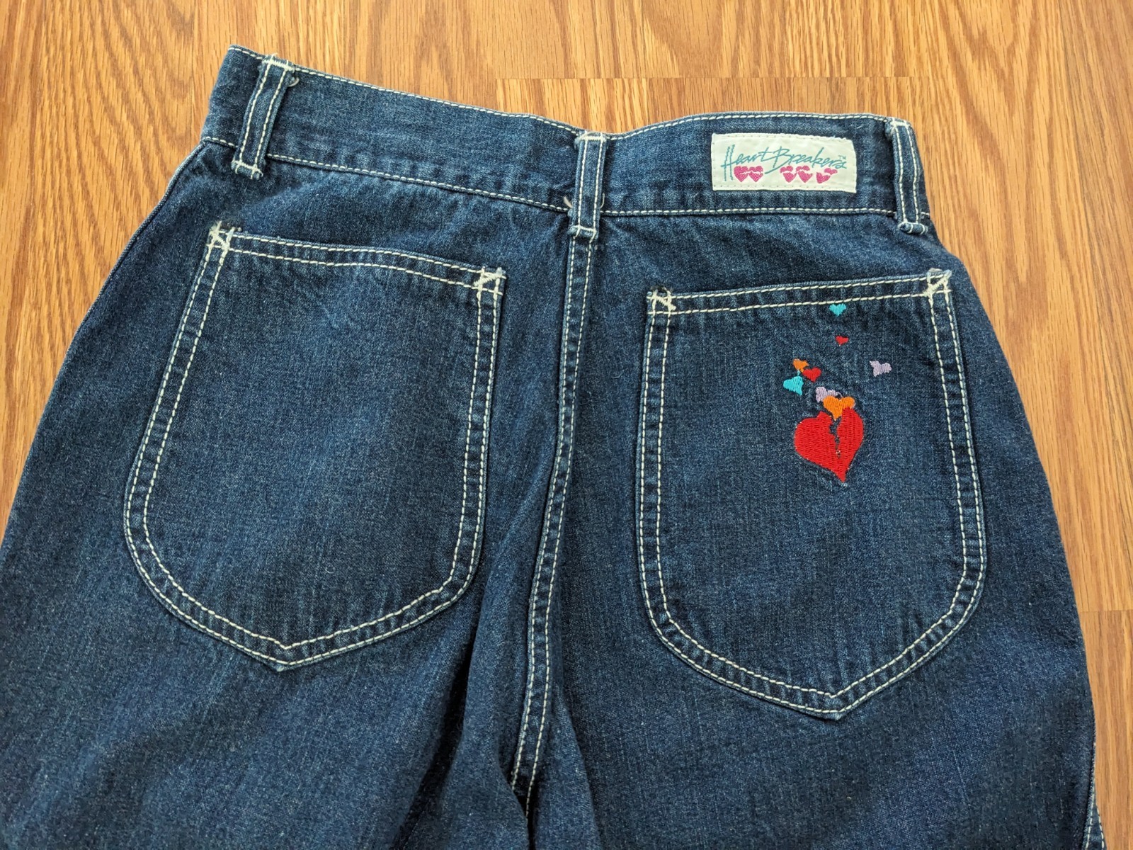 Rare Vintage Heart Breakers 80s high rise straight leg jeans Talon Zip USA dark