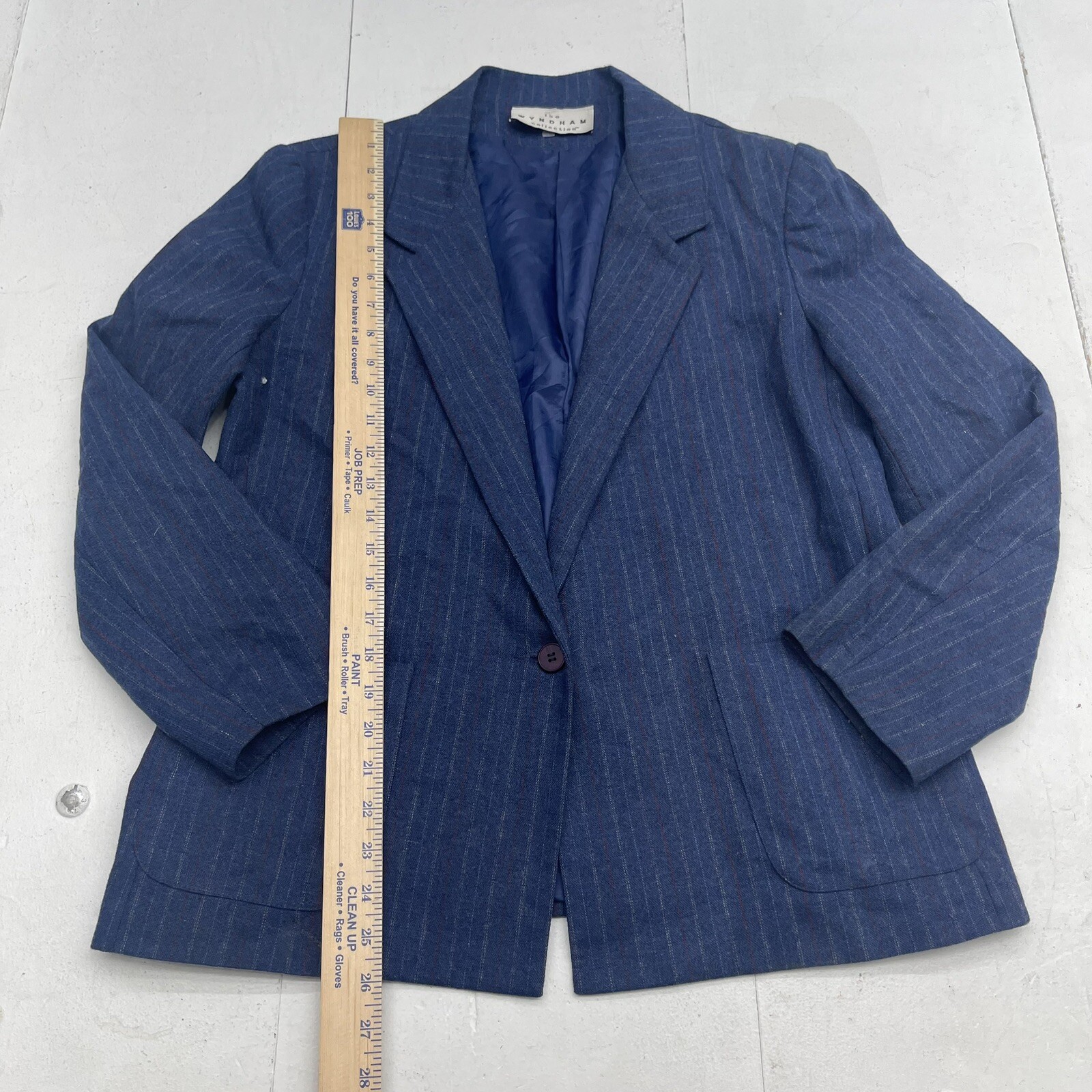 Vintage The Wyndham Collection Navy Blue Pinstriped Blazer Women’s Size XS/S