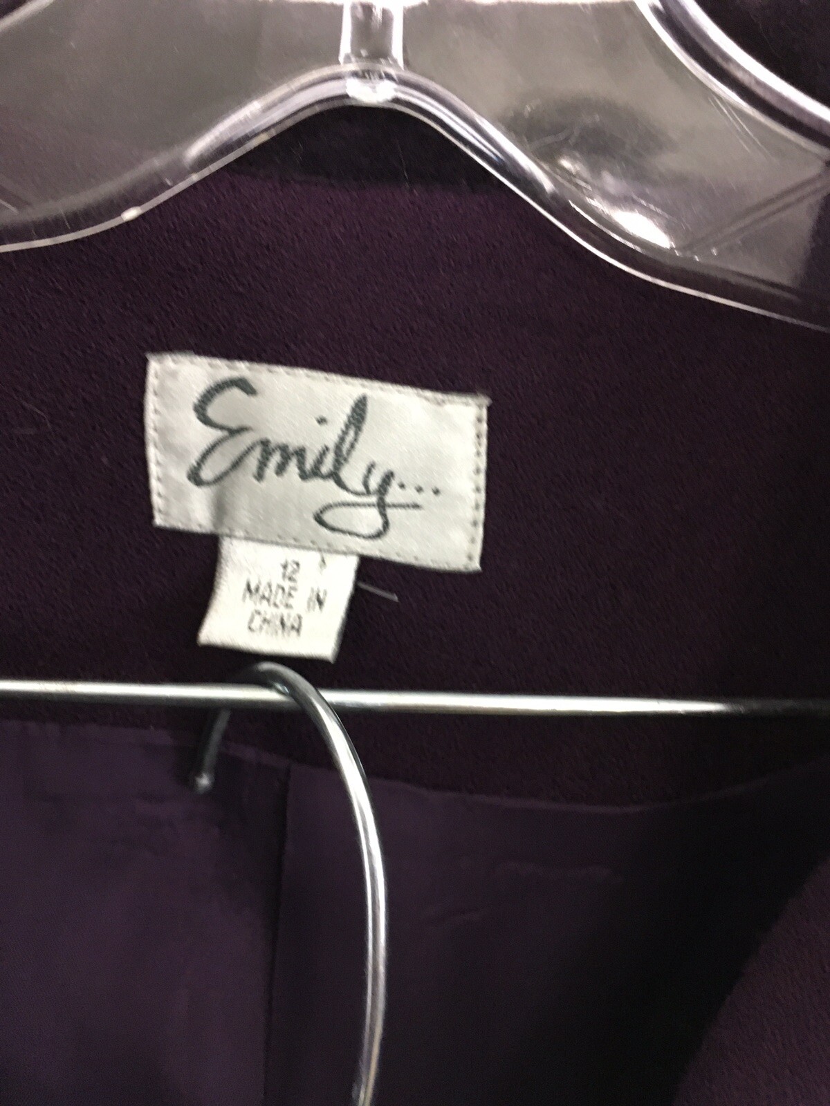 Vintage EMILY 100%Wool StretchWaist Pencil Skirt Jacket Velvet Collar Woman’s 12
