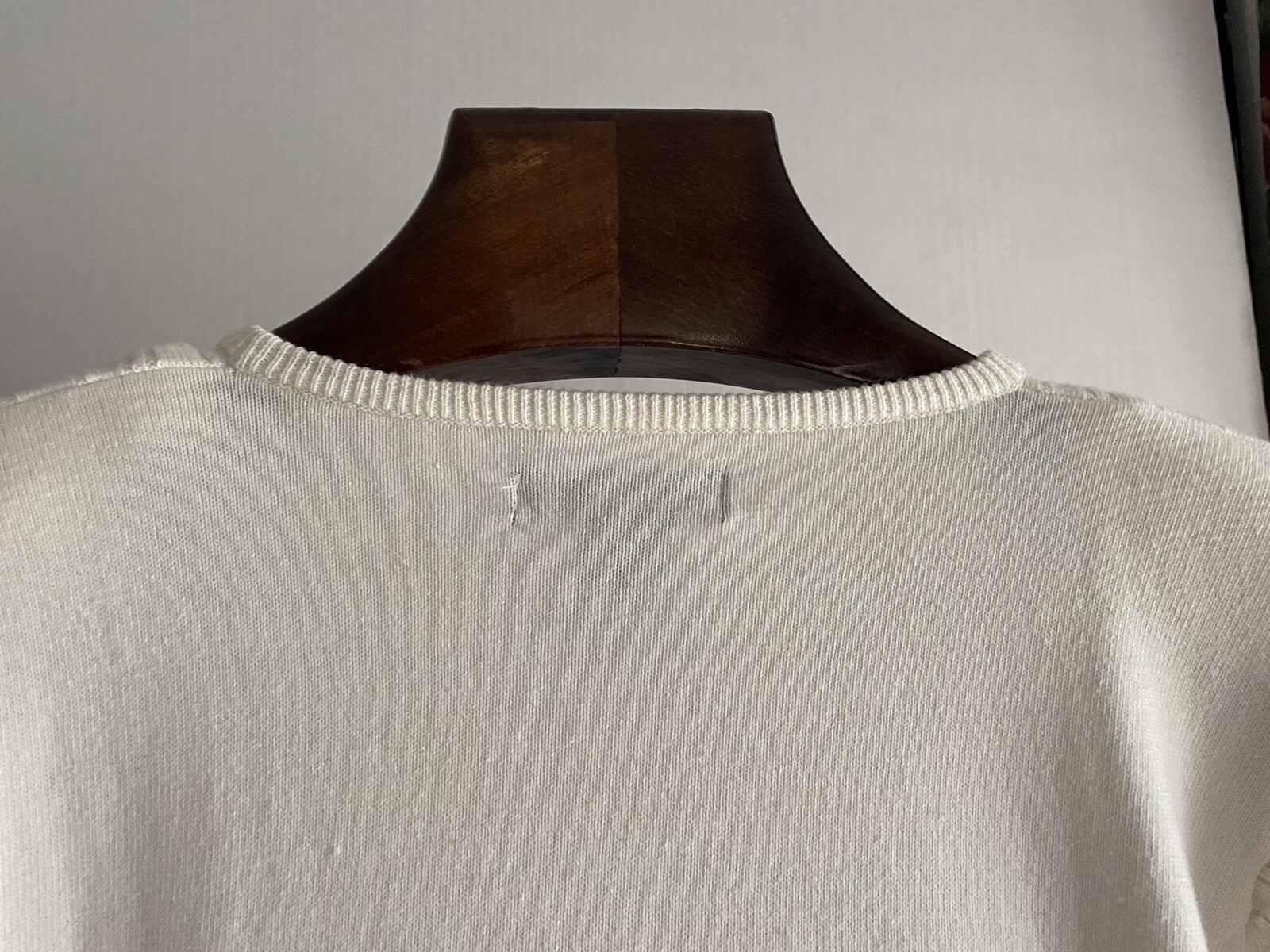 Vintage Yarnworks Sweater Med Cable Knit Shoulder Pads Short Sleeves Cream*