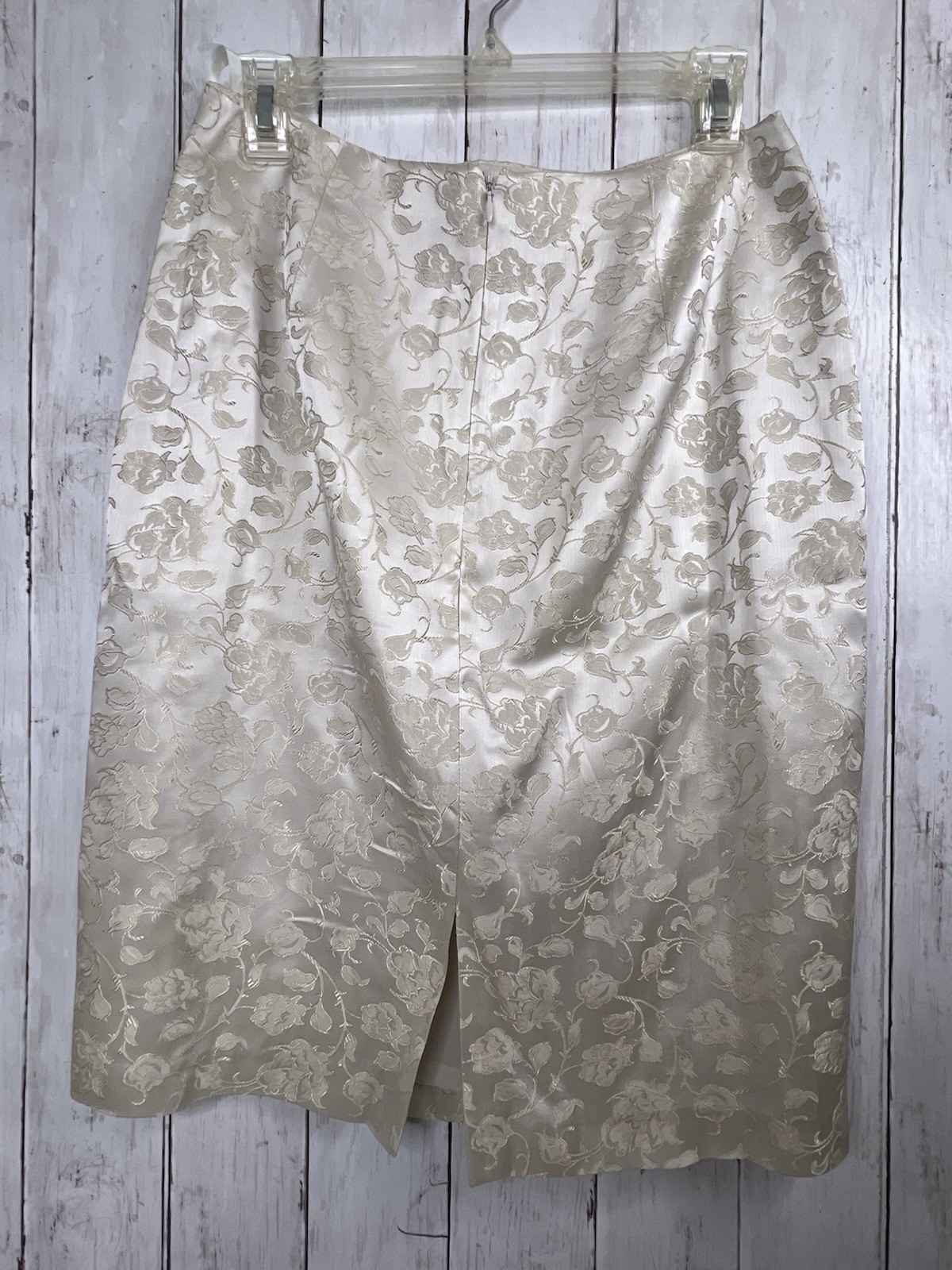 Vintage Maggy Skirt Suit Size 8 White on White Floral Pencil Skirt Wedding Party